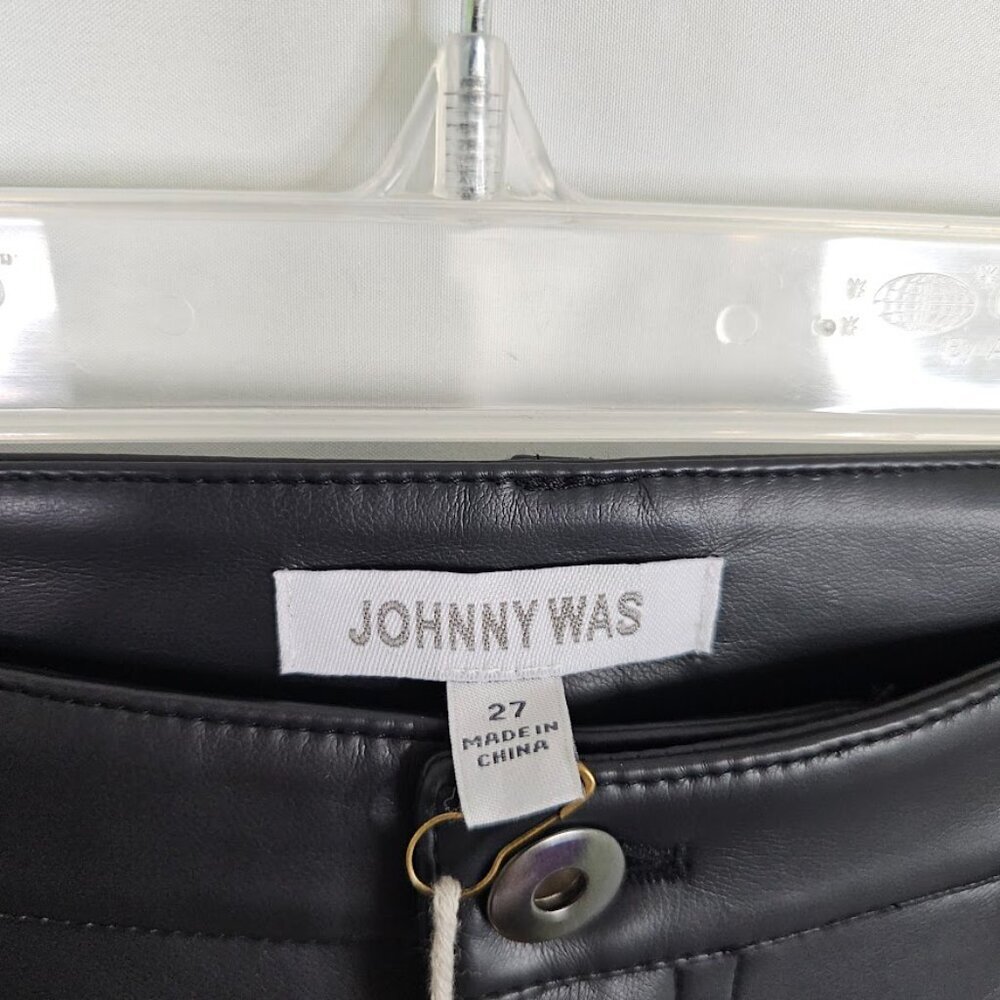 NWT JOHNNY WAS The Cropped Baby Boot Vegan Leather Pants size 27 BLACK Marisol - Picture 7 of 14